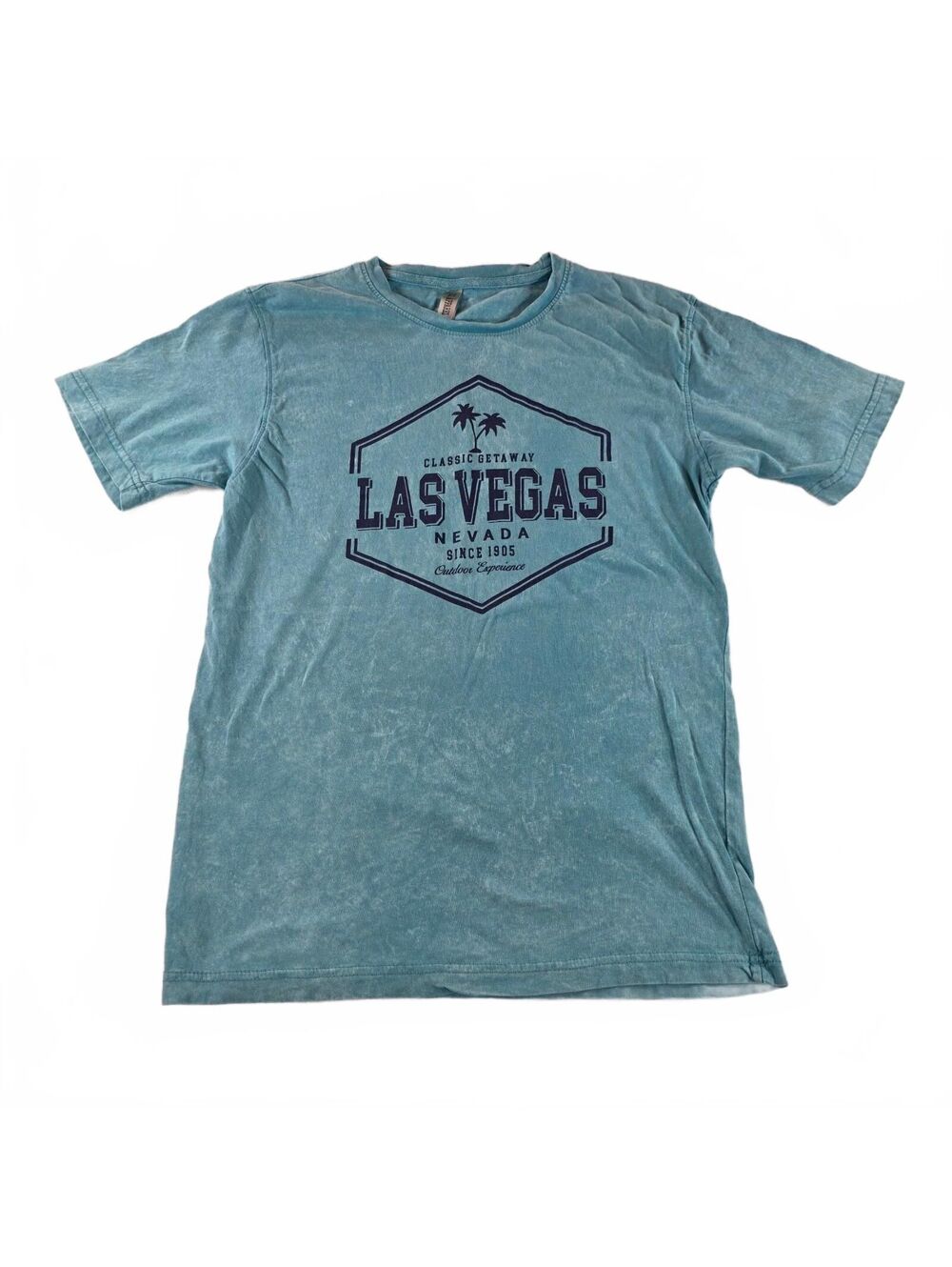 U.S. Apparel Las Vegas Graphic T-Shirt Men Small Blue Cotton Casual Vintage Soft